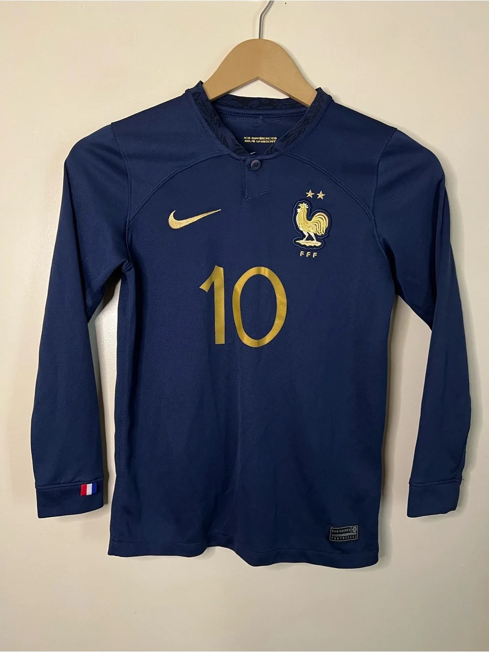 2022 2023 Nike DN0788-410 France Kylian Mbappe World Cup Home Jersey Youth M
